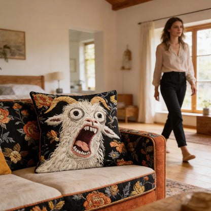 Goat Pillow Cover 45x45cm Funny Animal Decorative Throw Pillow Case