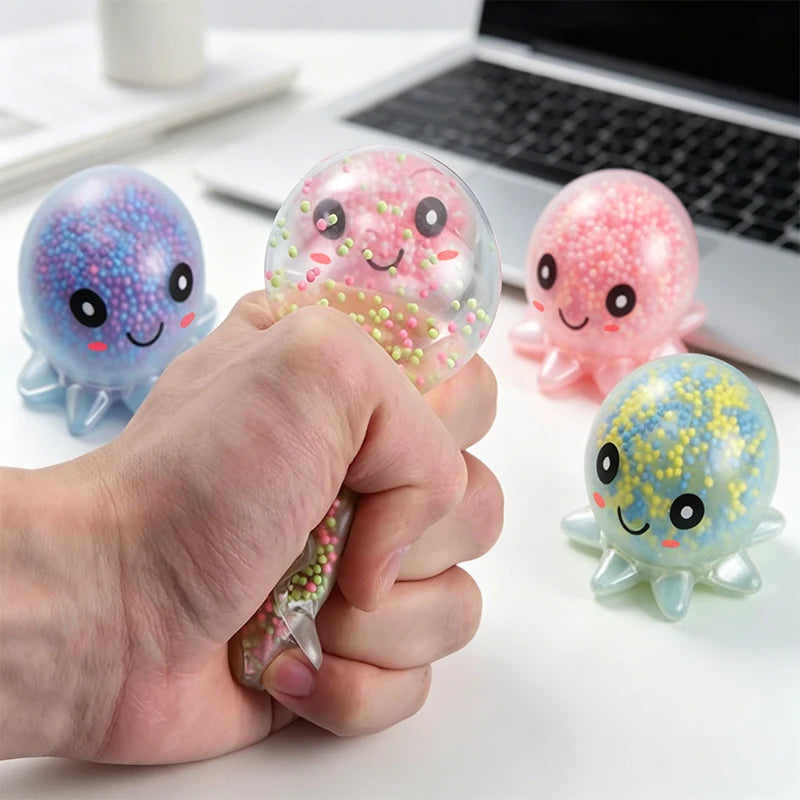 Glowing Light Squid Bunny Stress Ball – Silicone Fidget Toy