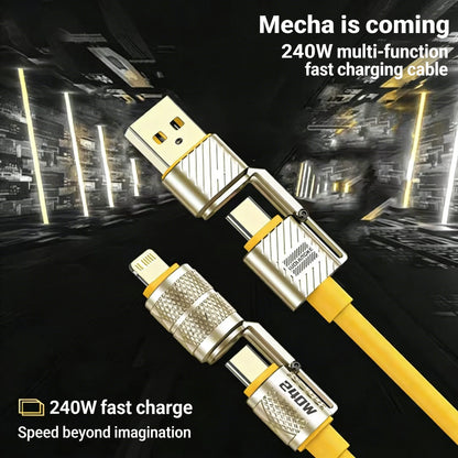 1/3PCS 240W 4-in-1 Fast Charging Data Cable Type-C To Type-C Zinc Alloy Cable For iPhone15/16p Samsung Huawei Xiaomi