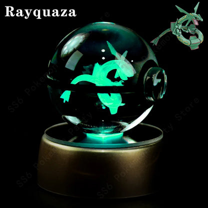 3D Crystal Ball Night Light – LED Glass Lamp with Colorful Base