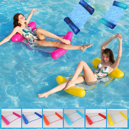 Summer Swim Inflatable Floating Water Mattresses Hammock Stripe Lounge Chairs Pool Water Sports Toys Floating Mat Pool Toys Kids