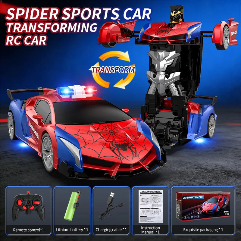 2.4GHz Spider RC Robot Car with Stunts and LED Lights