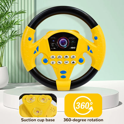 Baby Steering Wheel Toy with Lights and Sounds for Pretend Driving