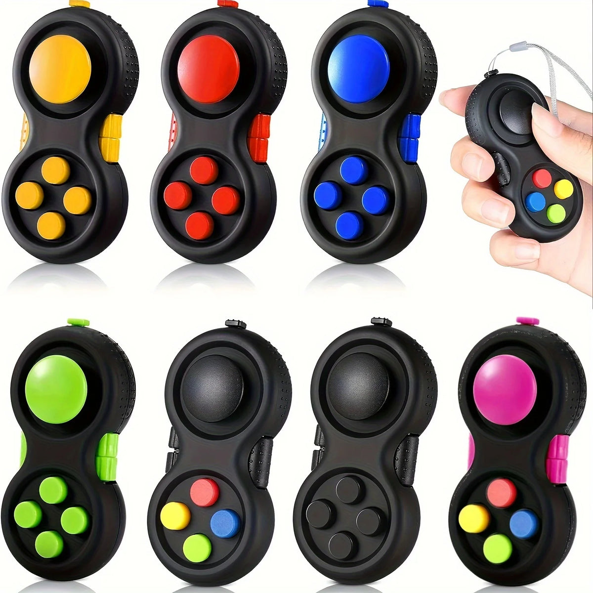 Fidget Pad with 8 Functions Sensory Fidget Controller Toy