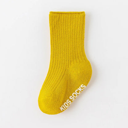 3Pairs/Lot Baby Socks Boys Girls Cotton Stripe Soft Sock Kids Toddler Non-Slip Rubber Grips Floor Socken For 0-3 Years