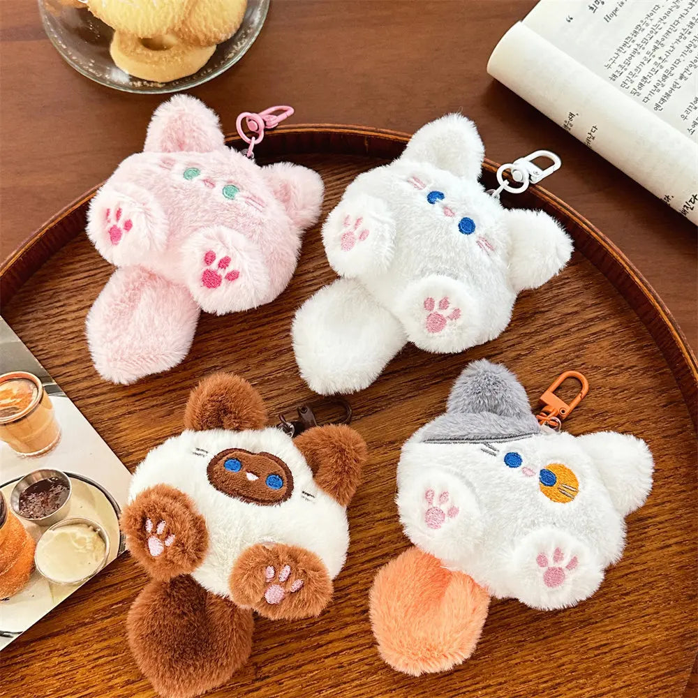 Plush Cat Keychain – Cute Backpack Pendant Charm