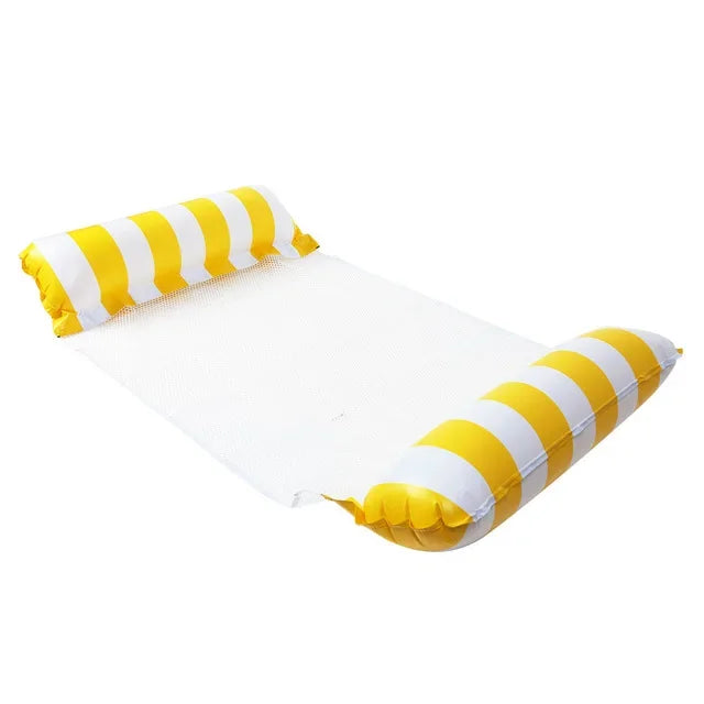 Summer Swim Inflatable Floating Water Mattresses Hammock Stripe Lounge Chairs Pool Water Sports Toys Floating Mat Pool Toys Kids
