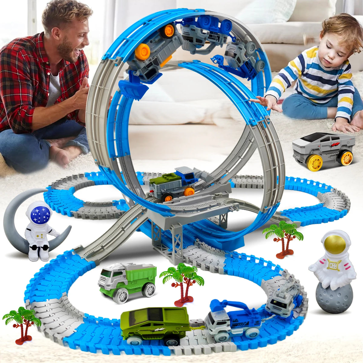 Flexible Race Track Toy Car with Magic Climbing Action