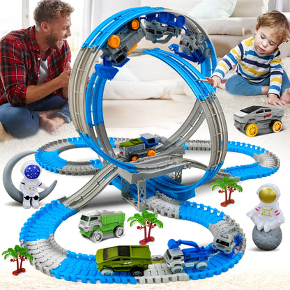 Flexible Race Track Toy Car with Magic Climbing Action