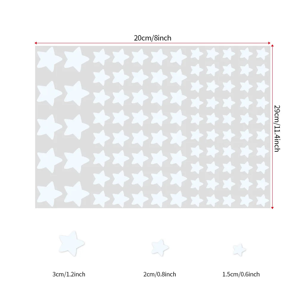 100 Glow in the Dark Star Stickers for Kids Rooms