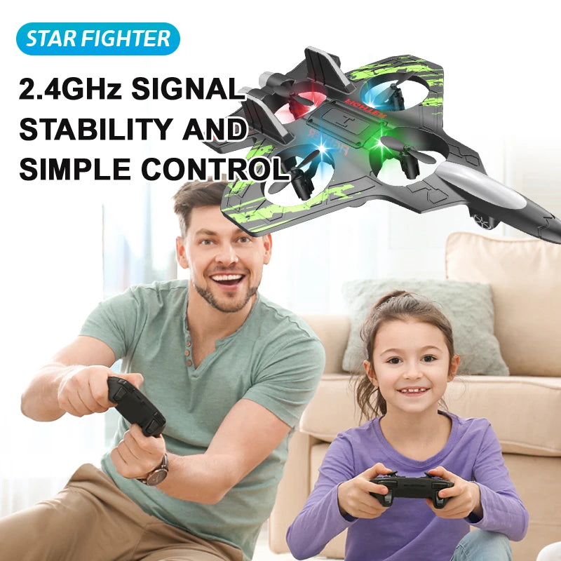 2.4G RC Foam Fighter Airplane with LED Lights and 360° Stunts