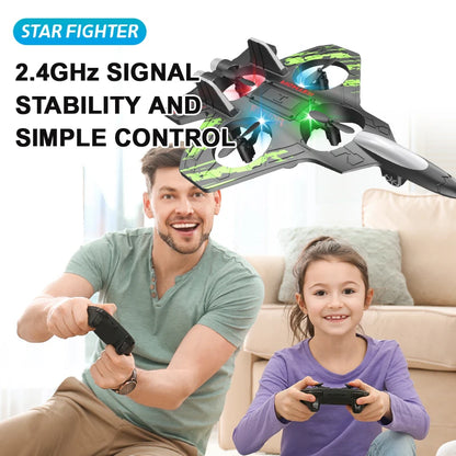 2.4G RC Foam Fighter Airplane with LED Lights and 360° Stunts