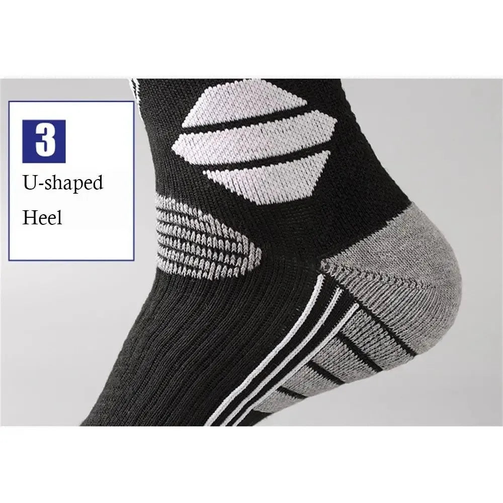 Winter warm ski socks - Anti-slip, thick, breathable, compression type - Specialized for ski boards, for warmth