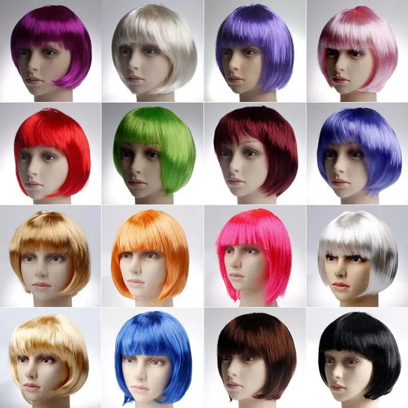 Short Bob Cosplay Wig – Synthetic Anime Costume Hair