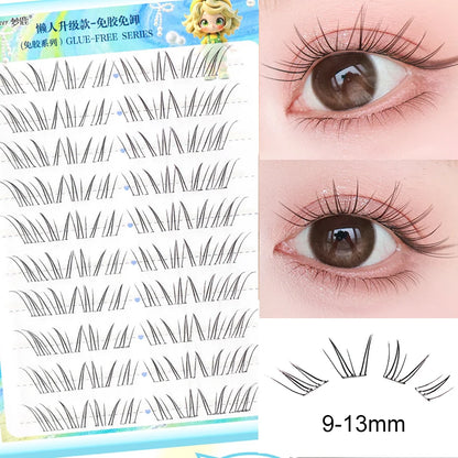 No Glue Needed Idol False Eyelashes Large Capacity 7-9mm Self Adhesive Eyelashes tweezers DIY Lash Extension Cluster Lashes