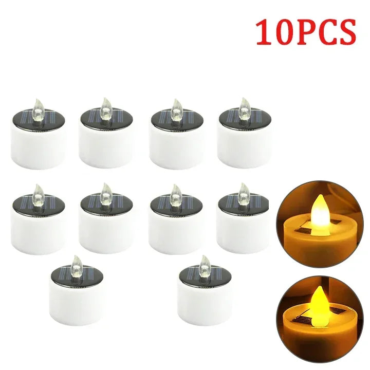 Solar Tea Light Candles – Waterproof Flameless LED Lights