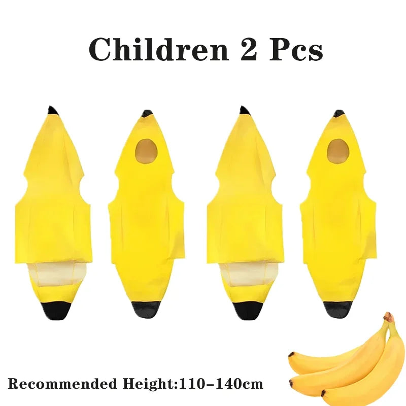 Child/Adult Banana Cosplay Halloween Christmas  Costumes Performance Costume Fruit Banana Costume Performance  Costume