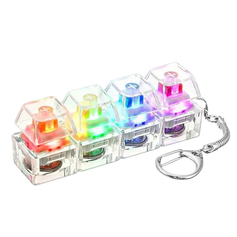 LED Keyboard Keychain Clickable Fidget Stress Relief Toy
