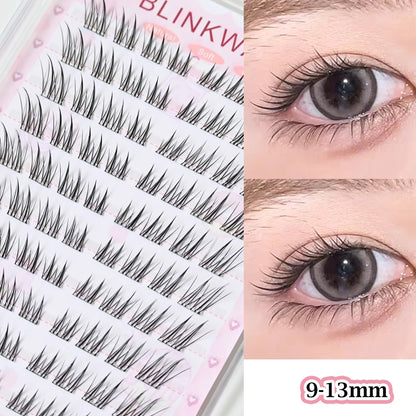 No Glue Needed Idol False Eyelashes Large Capacity 7-9mm Self Adhesive Eyelashes tweezers DIY Lash Extension Cluster Lashes