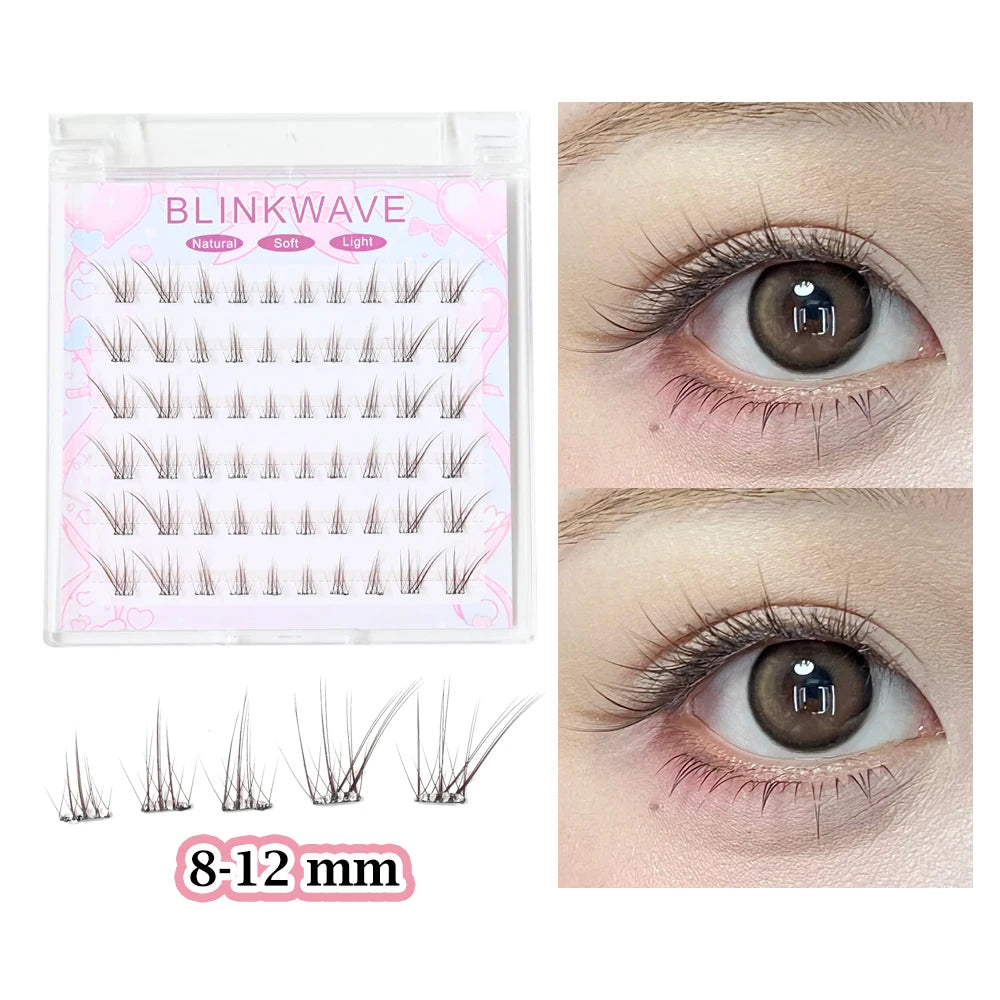 No Glue Needed Idol False Eyelashes Large Capacity 7-9mm Self Adhesive Eyelashes tweezers DIY Lash Extension Cluster Lashes