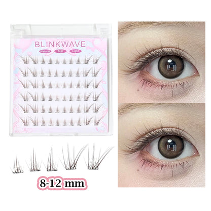 No Glue Needed Idol False Eyelashes Large Capacity 7-9mm Self Adhesive Eyelashes tweezers DIY Lash Extension Cluster Lashes