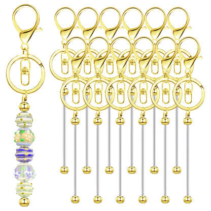 Beadable Keychain Blanks, Metal Keychain Bars for DIY Beading