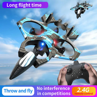 RC Foam Glider Airplane with LED Lights and 2.4GHz Remote Control