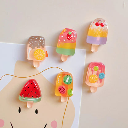Fruit Fridge Magnets Set – 6PCS Strawberry, Watermelon & Ice Cream