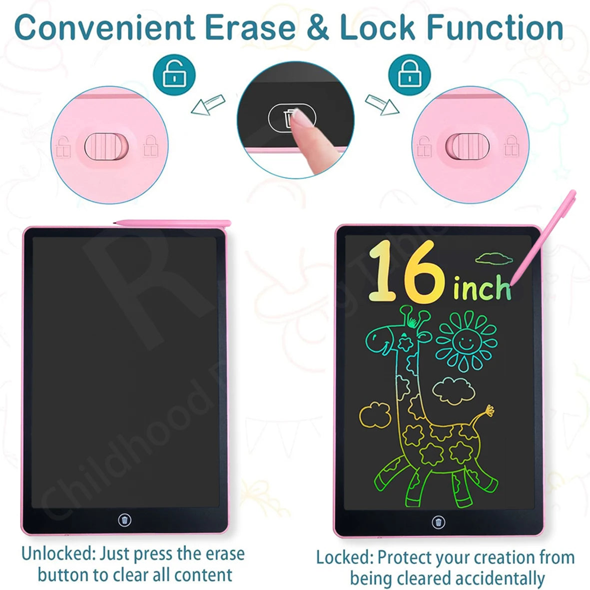 LCD Writing Tablet for Kids – Colorful Drawing Board, 4.5–16 Inch