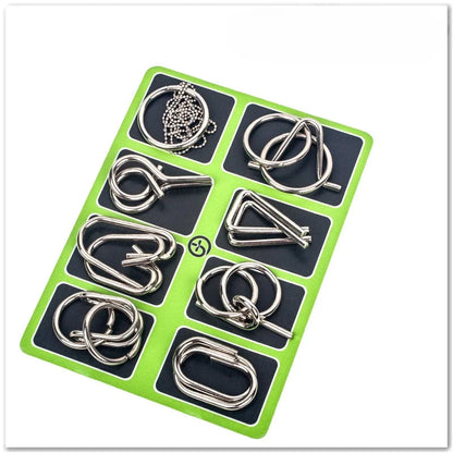Metal Wire Puzzle Set 8-Piece Mind Brain Teaser for Kids & Adults