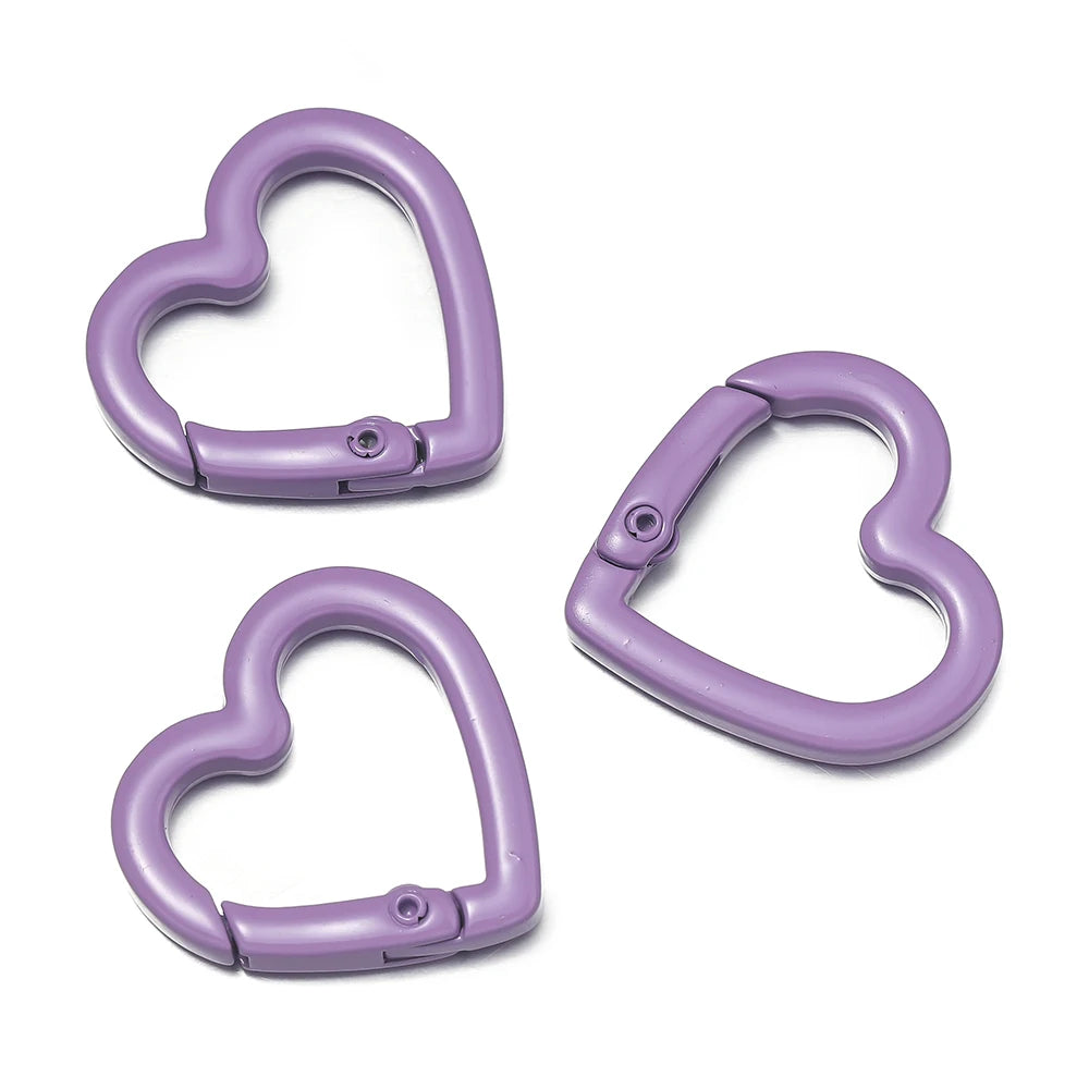 Heart Carabiner Keychain Clip, Metal Spring Clasp for DIY Crafts