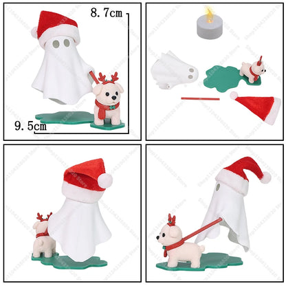 Cute Ghost LED Night Light with Dog Figure for Halloween Decor