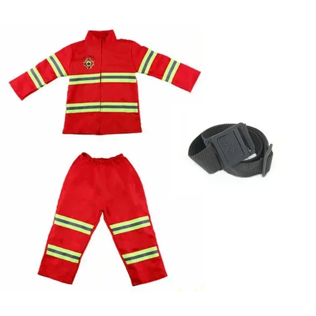 Firefighter Cosplay Costume Kids Uniform Set – Party Dress-Up