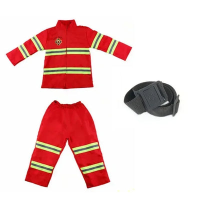 Firefighter Cosplay Costume Kids Uniform Set – Party Dress-Up