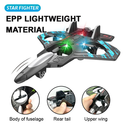 2.4G RC Foam Fighter Airplane with LED Lights and 360° Stunts