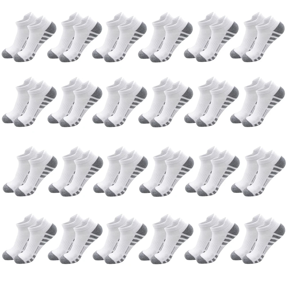6/24Pairs Ankle Athletic Running Socks Cushioned Breathable Low Cut Sports Tab Socks For Men And Women