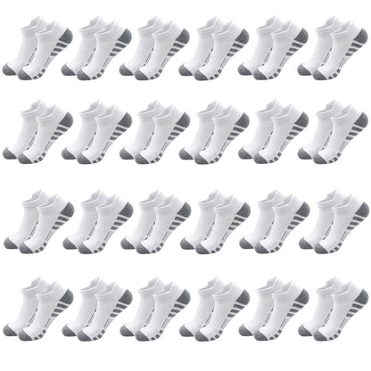 6/24Pairs Ankle Athletic Running Socks Cushioned Breathable Low Cut Sports Tab Socks For Men And Women