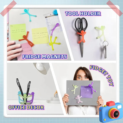 Human Shaped Fridge Magnets – 10-Piece Colorful Mini Man Set