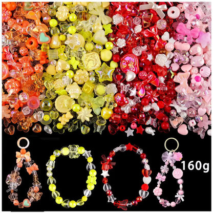 1bag Mixing Style Candy Color Acrylic Beads For DIY Handmade Bracelet Jewelry Making Phone Chain Accessories
