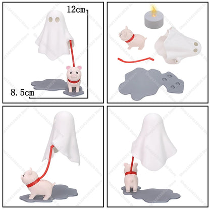 Cute Ghost LED Night Light with Dog Figure for Halloween Decor