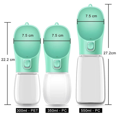 Portable Dog Water Bottle – 300ml/350ml/550ml Travel Dispenser