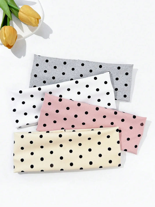 Polka Dot Headbands for Women – Wide Edge Elastic Hair Bands
