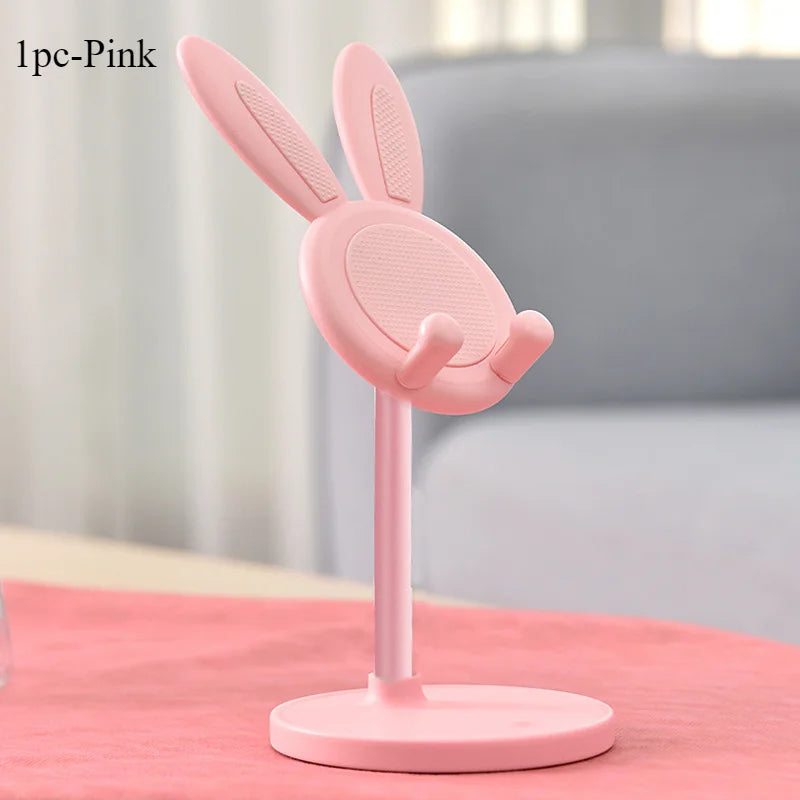 Adjustable Phone Stand – Cute Rabbit Desktop Holder for Phone & Tablet