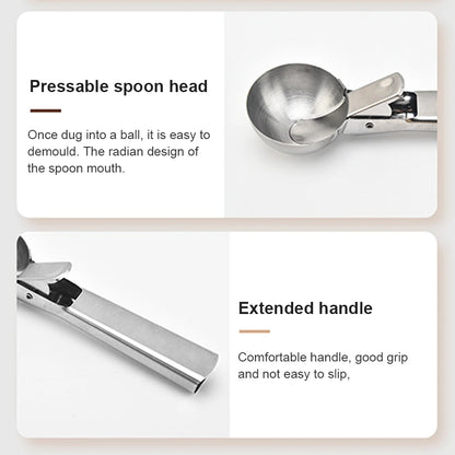 Stainless Steel Ice Cream Scoop – Dual-Purpose Fruit Scooper