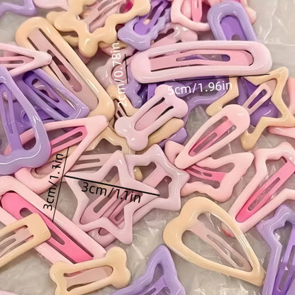 Girls Hair Clips – Pink Heart & Bow Barrettes, 10/20/30pcs
