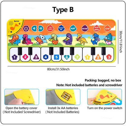 Piano Mat for Kids – Musical Keyboard Dance Floor Mat 80×30cm