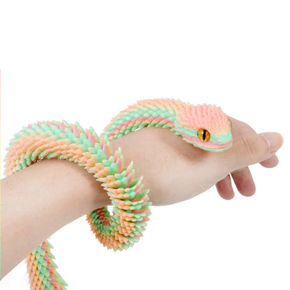3D Printed Snake Toy – Movable Figure with Egg Ornament