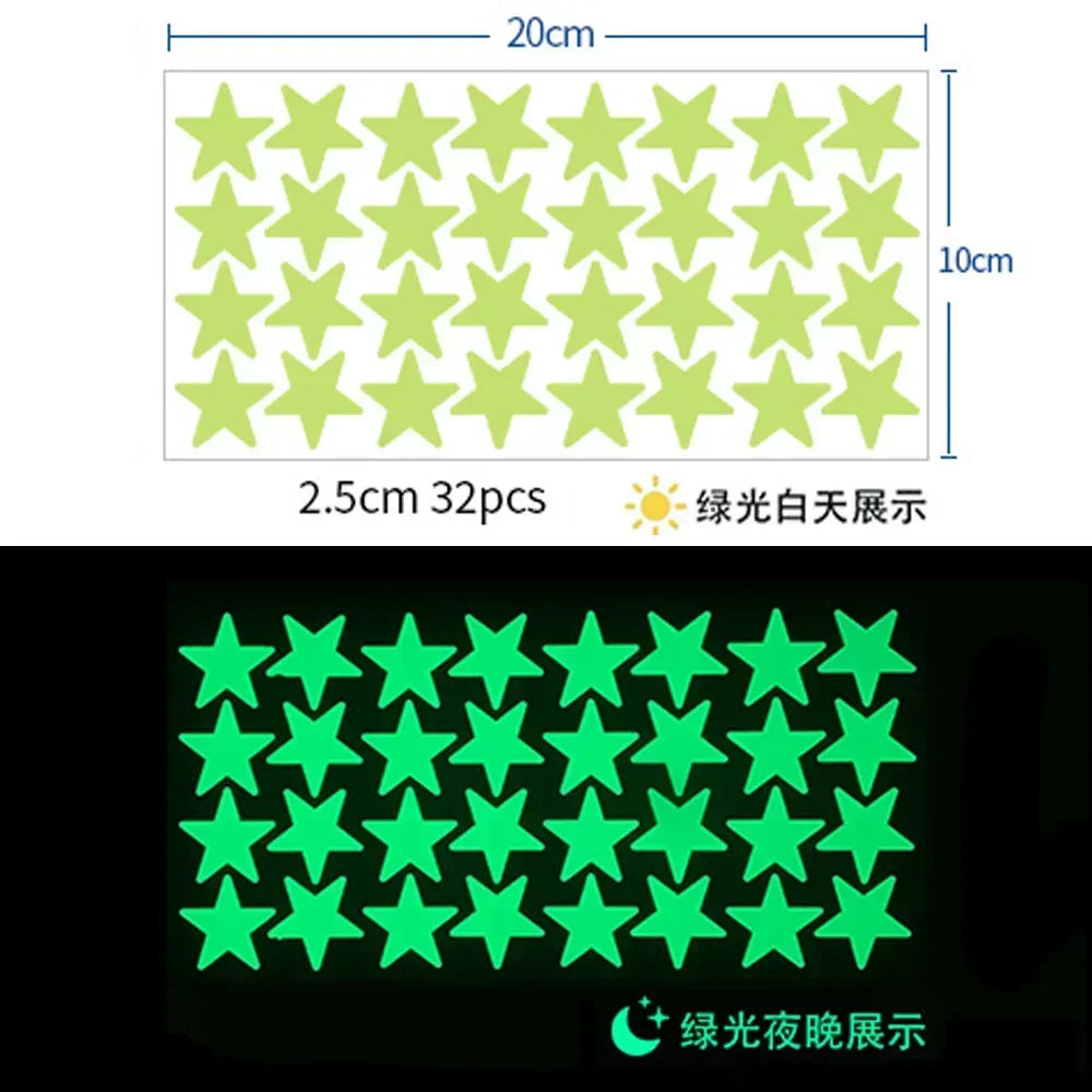 Glow in the Dark Star Stickers for Kids Room Decor