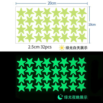 Glow in the Dark Star Stickers – Kids Room Wall Decals
