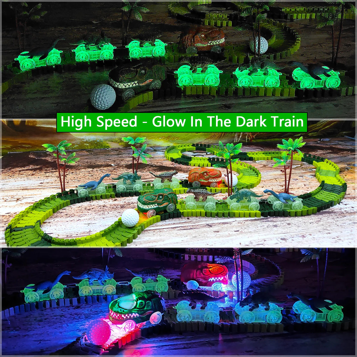 Dinosaur Race Track Toy Set – Flexible Track and Racing Car